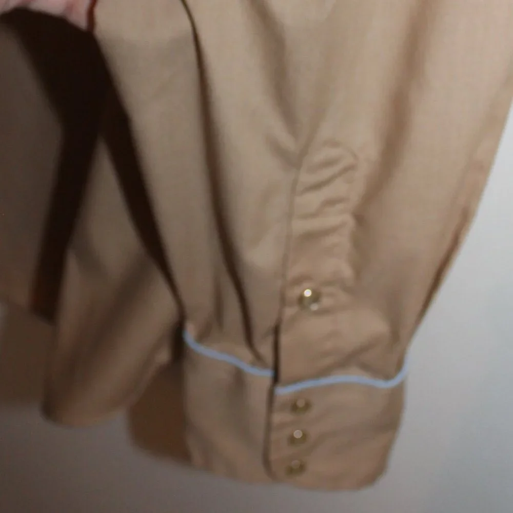 Vintage Levi's Men's Tan/Purple/Lt Blue Pearl Snap Buttons Long Sleeve Shirt